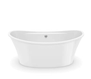 MAAX® 106267-000-001-100 Ariosa 6636 Freestanding Center Drain Bathtub, 66 in L x 36 in W, Center Drain, White