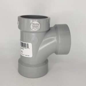 Westlake Pipe & Fittings DL400-030 Low-Rise Sanitary Tee, 3 in, Hub x Hub x Hub, PVC