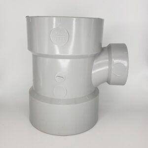Westlake Pipe & Fittings DL400-532 Low-Rise Sanitary Tee, 6 x 4 in, Hub x Hub x Hub, PVC