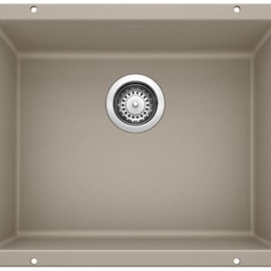 Blanco 401181 Precis U 1 Kitchen Sink, Truffle, Rectangle Shape, 18 in L 20-3/4 in W 7-1/2 in D Bowl, 15-3/4 in L x 19-3/4 in W x 7-1/2 in D, Undermount Mount, Silgranit