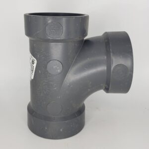 Westlake Pipe & Fittings DH400-015 High-Rise Sanitary Tee, 1-1/2 in, Hub x Hub x Hub, PVC