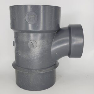 Westlake Pipe & Fittings DH174 High-Rise Sanitary Tee, 4 in, Spigot x Hub x Hub, PVC