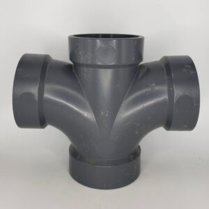 Westlake Pipe & Fittings DH428-020 High-Rise Double Sanitary Tee, 2 in, Hub x Hub x Hub x Hub, PVC