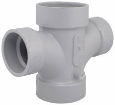 Westlake Pipe & Fittings DH428-149 High-Rise Double Sanitary Tee, 4 x 1-1/2 in, Hub x Hub x Hub x Hub, PVC