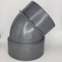 Westlake Pipe & Fittings DH1713 High-Rise 22-1/2 deg Elbow, 3 in, Spigot x Hub, PVC