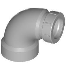Westlake Pipe & Fittings DH251TAN High-Rise 90 deg Pipe Trap Adapter, 1-1/2 in, Hub x Slip Joint, PVC/Plastic