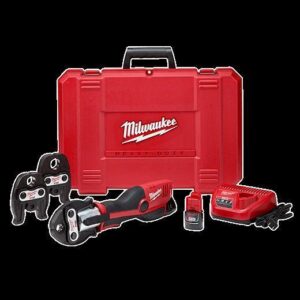 Milwaukee® 2473-22 Force Logic Press Tool Kit With Jaws, 1/2 to 1-1/4 in Capacity, 5400 lb, 12 VDC, Lithium Battery, Black/Red
