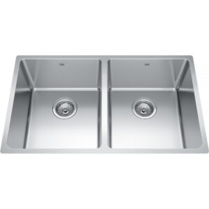 Kindred BDU1831-9 Brookmore Undermount Sink, Pearl/Steel, Rectangular, 16-1/8 in L x 14-3/16 in W x Bowl x 9.05 in D Bowl, 30-7/8 in W x 17-11/16 in L, Undermount Mounting, Stainless Steel