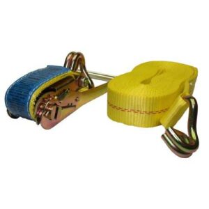 Tuff Grade RS-227 CE Ratchet Strap, 27 ft L x 2 in W x Strap, 5000 lb LD, Nylon Strap, RTJ Hook/Ratchet/Snap Hook, Yellow