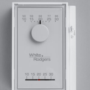 White-Rodgers™ 1E56N-361 Non-Programmable Mercury-Free Thermostat, 10 to 32 deg C Control, 1 deg F Differential, Snap Switch, RC, RH, W, Y, G, O, B, A Terminal, Classic White