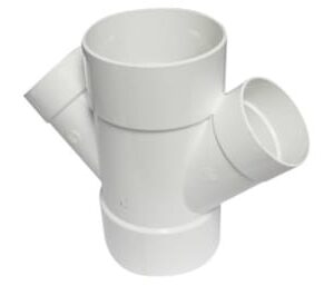 Canplas 414130BC PVC Sewer/Drainline Double Wye, 6 x 4 in, H x H x H x H