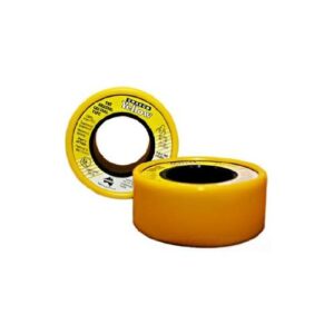 Unasco CTY010 Thread-Sealing Teflon Tape, 36 m L x 12 mm W x 0.004 in THK, 4347 psi, Virgin PTFE, Yellow