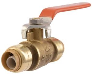 SharkBite Max™ UR22185CA Ball Valve, 3/4 in, Push-Fit x Push-Fit, Brass Body, Full Port
