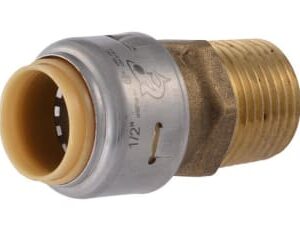 SharkBite Max™ UR120 Adapter, 1/2 in, Push-Fit x MNPT, Brass/EPDM/Stainless Steel