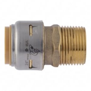 SharkBite Max™ UR134 Adapter, 3/4 in, Push-Fit x MNPT, Brass/EPDM/Stainless Steel