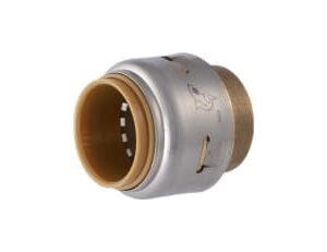 SharkBite Max™ UR518 End Cap, 3/4 in, Push-Fit x Push-Fit, Brass/EPDM/Stainless Steel