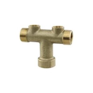 Boshart Industries 2-07TK-25S-2NL Solid Tank Tee, 1 x 3/4 in, MPT x FPT, Brass