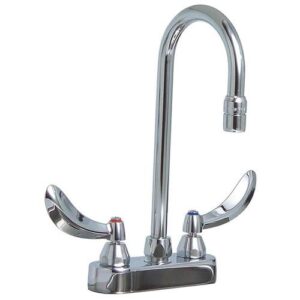 Delta® 27C48TECK Two Handle Deckmount Faucet, Polished Chrome, 2 Handles, 1.5 gpm