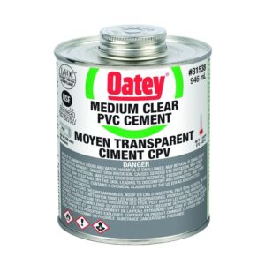 Oatey® 31538 Medium PVC Cement, 946 mL Container, Clear