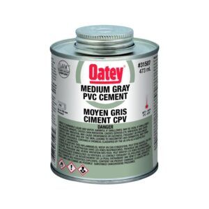 Oatey® 31507 Medium PVC Cement, 473 mL Container, Gray