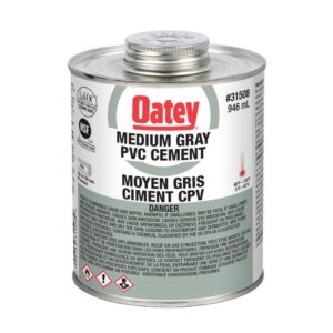 Oatey® 31508 Medium PVC Cement, 946 mL Container, Gray