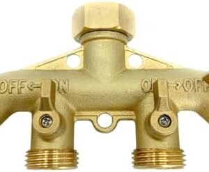 Fairview 404-WV 4 Way Splitter, Valved, 3/4 in, Brass
