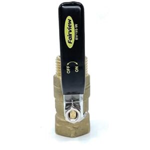 Fairview BV199-W Industrial-Grade Garden Hose Straight Shut-Off Valve, 3/4 in, Brass