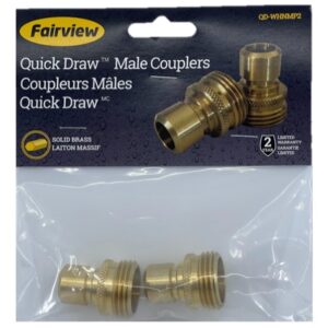 Fairview QD-WHNMP2 Quick Draw Male Water Hose Coupling, Brass