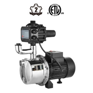 LEO® XKJ-1104SE Garden Jet Pump, 1210 gph Flow Rate, 1 in Inlet 1 in Outlet, 1-1/2 hp, Stainless Steel