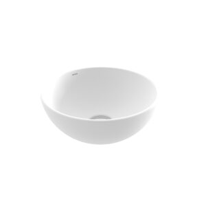 BOCCHI 1471-001-0125 Sottile Slim Line Bowl Basin, Round, 120 mm H x 260 mm D, Countertop Mount, Ceramics, White