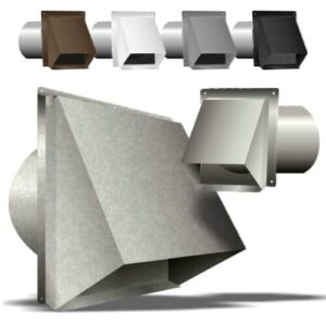 Tradesman FAH/0006/GV Fresh Air Hood, Galvanized Steel, 6 in W x 3-1/2 in H, 30 ga