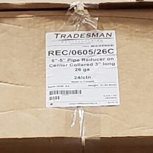 Tradesman  REC/0605/26C Increaser & Reducer Center Duct, 6 x 5 in, 26 AWG