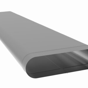 Tradesman SLP/3810/30 Oval Snaplock Pipe, 100 in L x 3 in W, Galvanized Steel, 30 ga