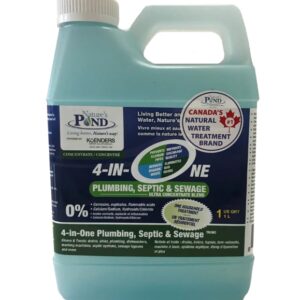 Nature's Pond 30527 4-In-1 Ultra Concentrate Blend Plumbing, Garbage, Septic & Sewage, 1 L