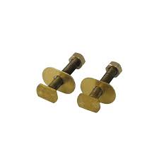 LynCar 82BBR Brass Closet Bolts, 5/16 x 2 1/4 in Thread, Brass