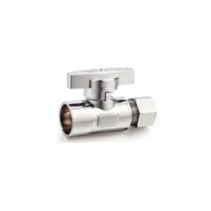 BMI® 09614 Straight Ball Valve, 1/4-Turn, Lead Free, 1/2 x 3/8 in, COP x OD Compression, Brass Body, PTFE/EPDM/ABS