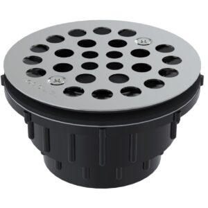 +osb OK5324 Shower Drain, 2 in, Drain x Hub, ABS/Stainless Steel