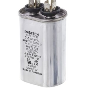 Rheem® 43-25134-33 Single-Oval AC Capacitor, 7.5/440