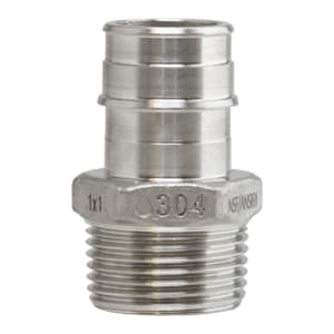 Boshart Industries SSCEP-MA10 Adapter, 1 in, F1960 Cold-Expansion PEX x MPT, 304 Stainless Steel