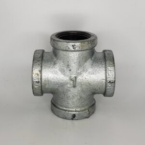 CB Supplies 452072010 Galvanized Cross Tee, 1 in, FIP, Malleable Iron