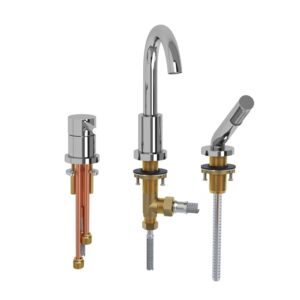 RiobelPRO® TCO10C Conik™ 3-Piece Deck-Mount Tub-Filler With Handshower, 8.7 gpm, 8-1/2 in Center, Chrome