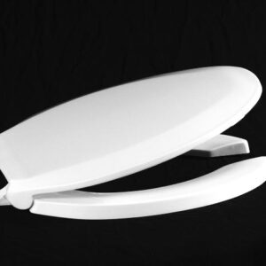 Centoco 820STSS-001 820 Heavy Duty Toilet Seat, Elongated Bowl, Open Front, Polypropylene, White, Self-Sustaining Hinge