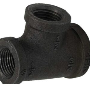 CB Supplies 451001200 Tee, 1-1/2 in x 1 in x 3/4 in, Malleable Black