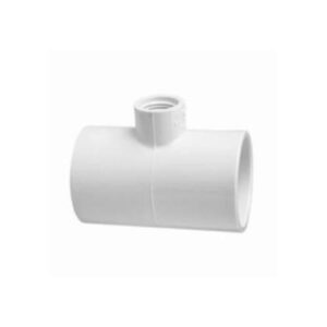 Lasco® 402-101 Reducing Tee, 3/4 x 1/2 in, Slip x FPT, SCH 40/STD, PVC, White