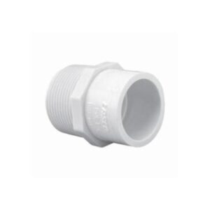 Lasco® 436-101 Reducing Male Adapter, 3/4 x 1/2 in, Slip x MNPT, SCH 40/STD, PVC, White