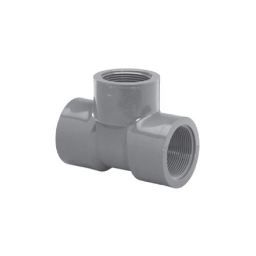 Lasco® 805-005 Threaded Tee, 1/2 in, FPT, SCH 80/XH, PVC, Gray