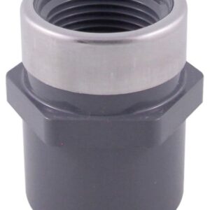 IPEX® 036972 Female Adapter, 3/4 in, SOC x FPT, SCH 80, PVC, Stainless Steel Reinforced