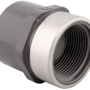 IPEX® 036975 Female Adapter, 1-1/2 in, SOC x FPT, SCH 80, PVC, Stainless Steel Reinforced