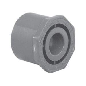 Lasco® 837-339 Flush Socket Reducing Bushing, 3 x 2-1/2 in, Spigot x Slip, SCH 80/XH, PVC, Gray