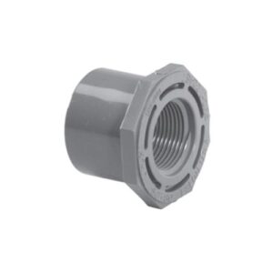 Lasco® 838-251 Flush Reducing Bushing, 2 x 1-1/2 in, Spigot x FPT, SCH 80/XH, PVC, Gray
